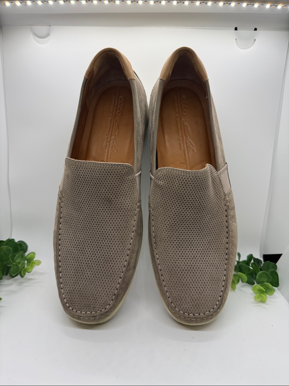 ECCO S Lite Moc Men's Nubuck Slip-on Moccasin in Grey Size 45 / (11/11.5)